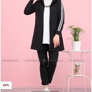 Black w/ white stripes tracksuit set